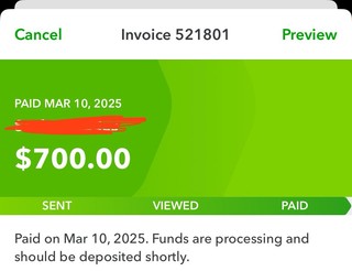 Payment proof